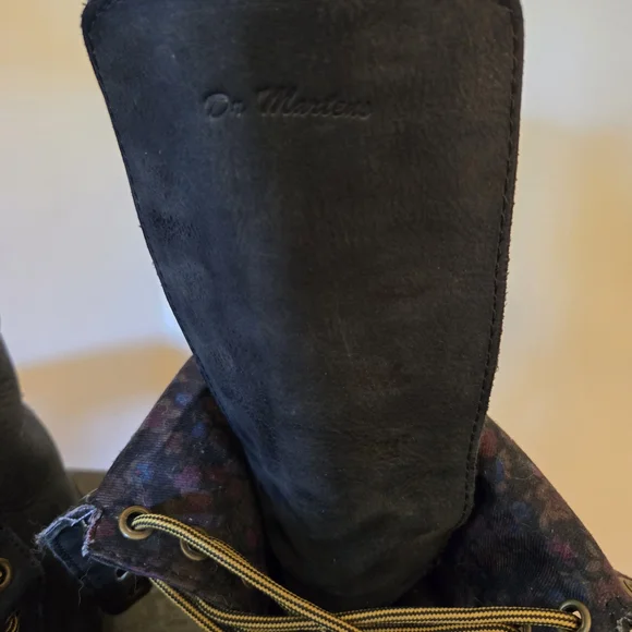 Dr. Martens Black Combat Boots with Floral Lining - Picture 6 of 6